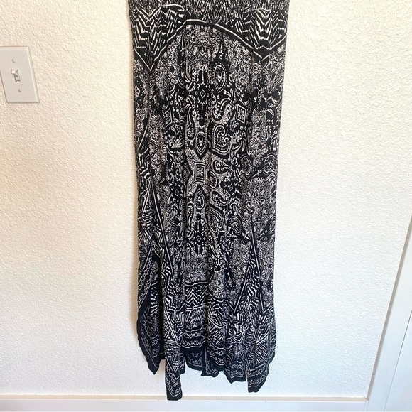 Bila Boho Crochet White and Black Tapestry Aztec Print Maxi Dress M - Picture 10 of 13